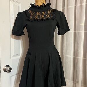 Eye candy Black gothic Lace Trim Dress